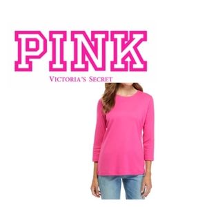 PINK VICTORIA'S SECRET ¾ LENGTH SLEEVE TEE